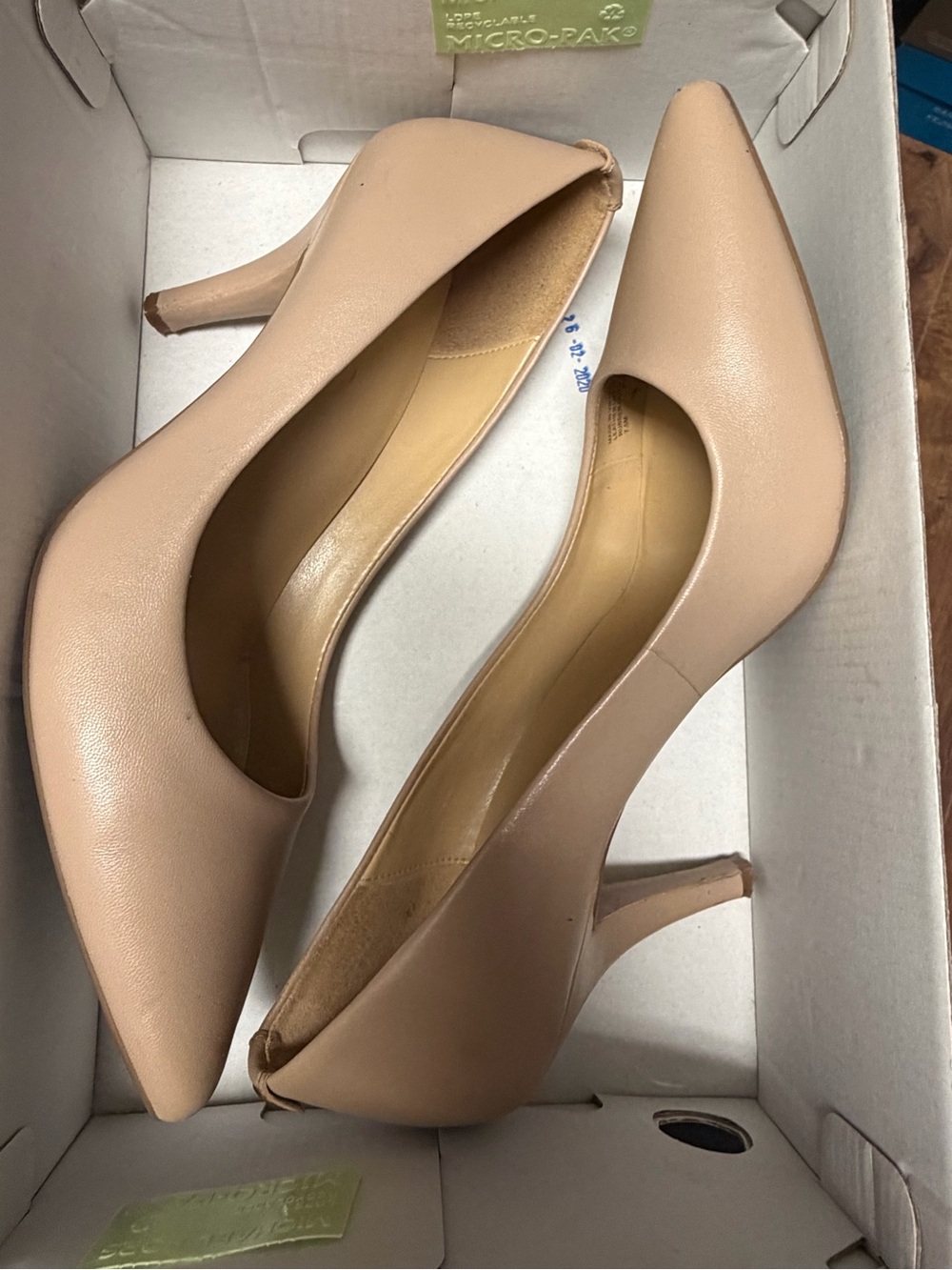 MICHAEL Kors Nude Pointed-Toe Leather Pumps 7.5